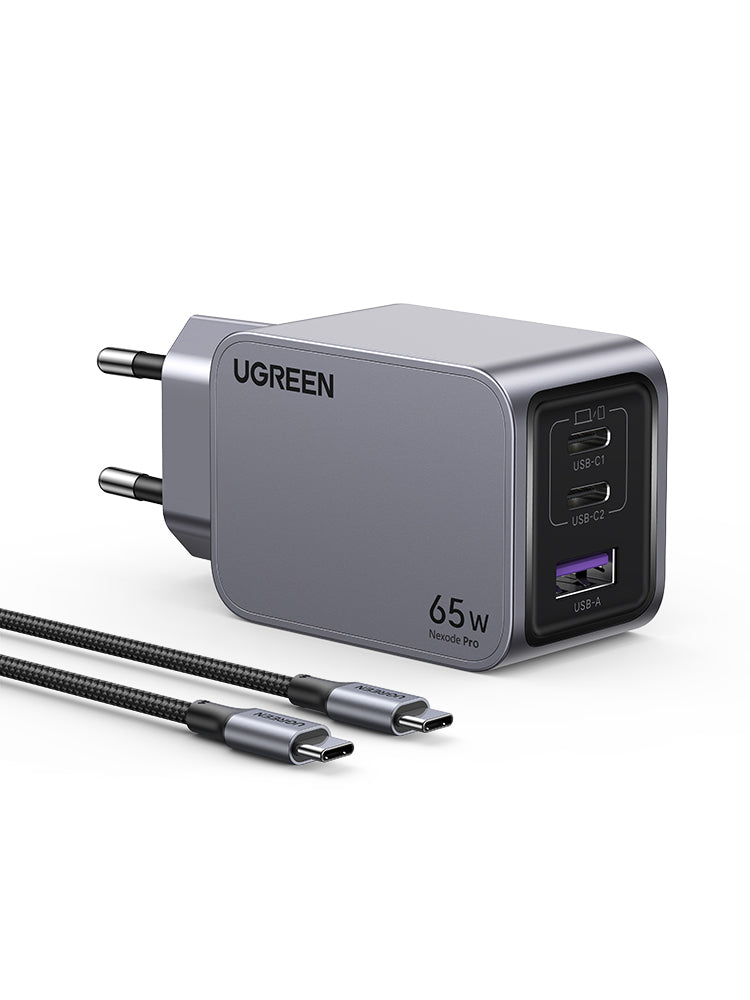 Ugreen 25871 cargador de dispositivo móvil Universal Gris Corriente alterna Carga rápida Interior (2)