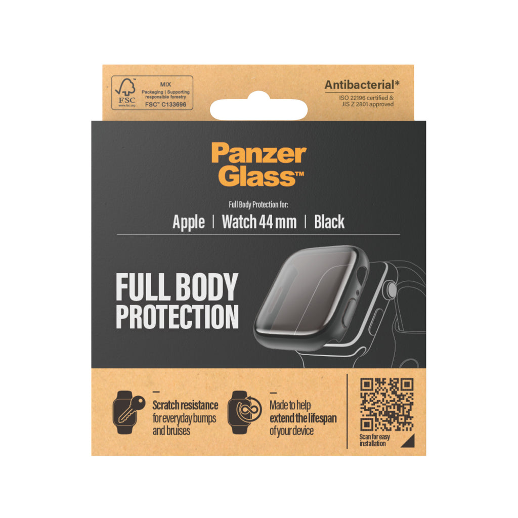 PanzerGlass ® Full body Case Black Apple Watch SE 3 | SE | 6 | 5 | 4 | 44mm Protector de pantalla 1 pieza(s) (3)