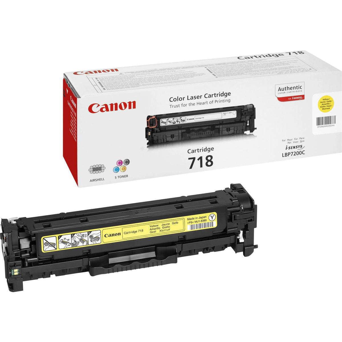 Canon CRG-718 Y cartucho de tóner 1 pieza(s) Original Amarillo (2)