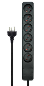 Microconnect MC-EDBGRU0601B base múltiple 1 m 6 salidas AC Negro (3)