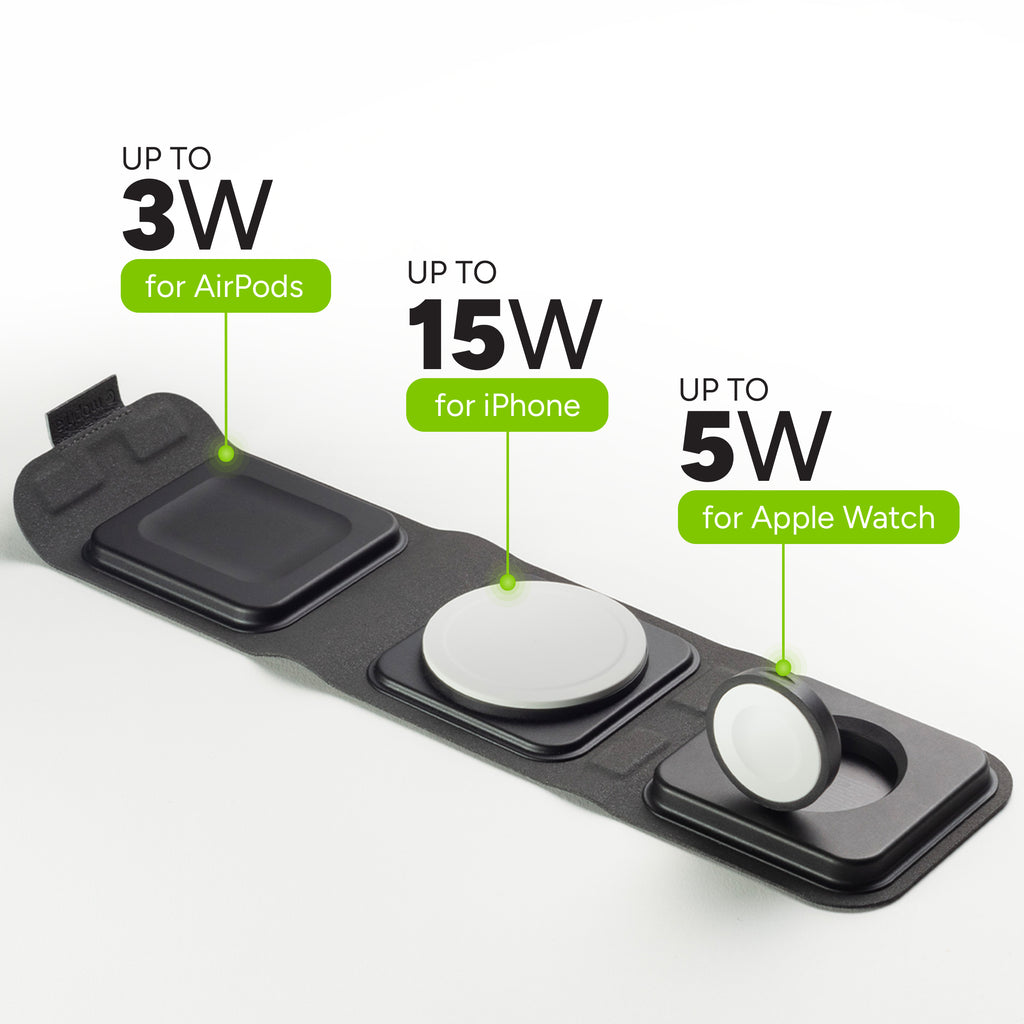 mophie 401311507 cargador de dispositivo móvil Auriculares, Auriculares, Smartphone, Reloj inteligente Negro USB Cargador inalámbrico Carga rápida Interior (6)