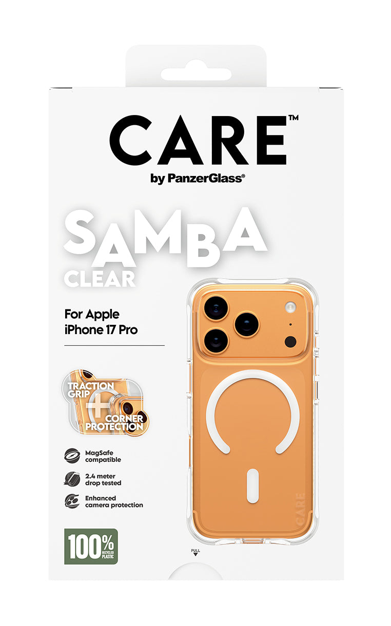 PanzerGlass CARE™ by ® Samba Case Transparent w. White MagSafe iPhone 17 Pro funda para teléfono móvil Transparente (3)