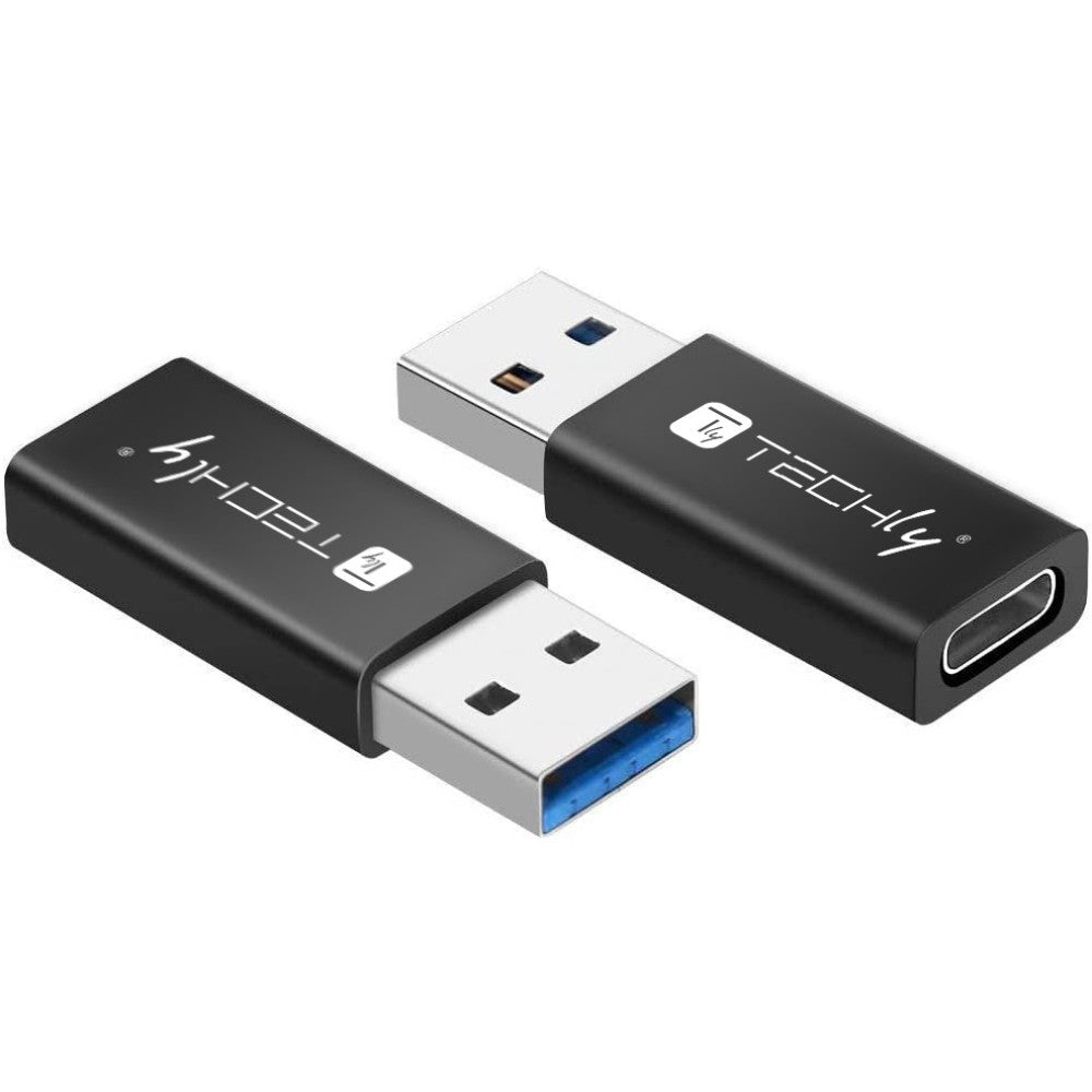 Techly IADAP USB3-AFT cambiador de género para cable USB A USB C Negro (2)