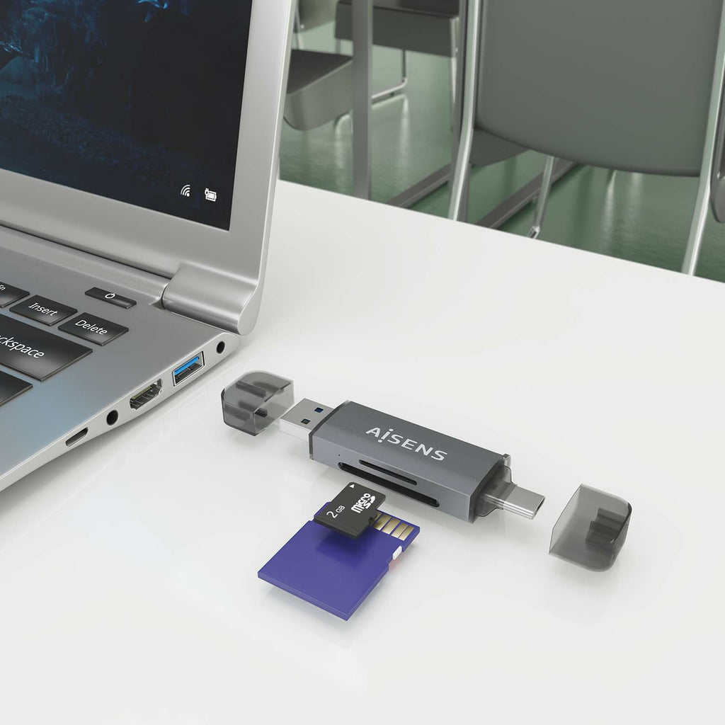 AISENS ASCR-2AC08-GR lector de tarjeta USB 3.2 Gen 1 (3.1 Gen 1) Type-A/Type-C (6)