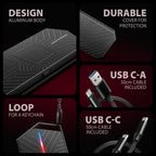 Axagon EEM2-GAM, USB-C 10Gbps - NVMe & SATA SSD GAME M.2 box, bezšroubkový Caja externa para unidad de estado sólido (SSD) Negro (8)