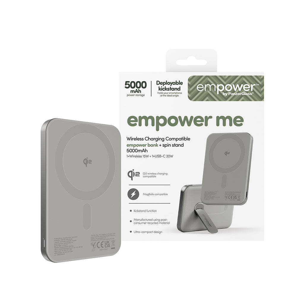 PanzerGlass empower™ by ® empower™ Bank w. Spin Stand, 5000mAh