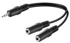 Microconnect AUDLR02 cable de audio 0,2 m 3,5mm 2 x 2,5 mm Negro (2)