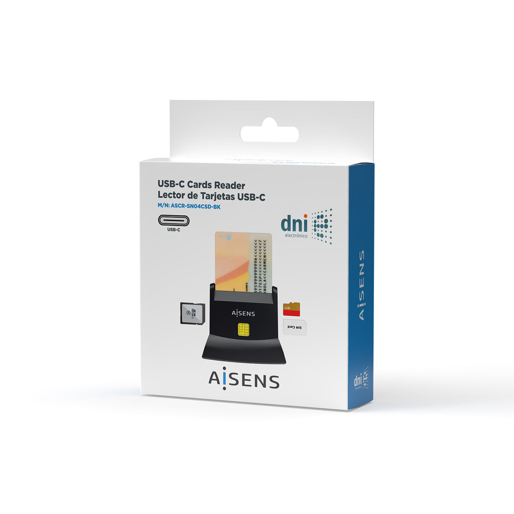 AISENS ASCR-SN04CSD-BK lector de control de acceso Lector USB de control de acceso (8)