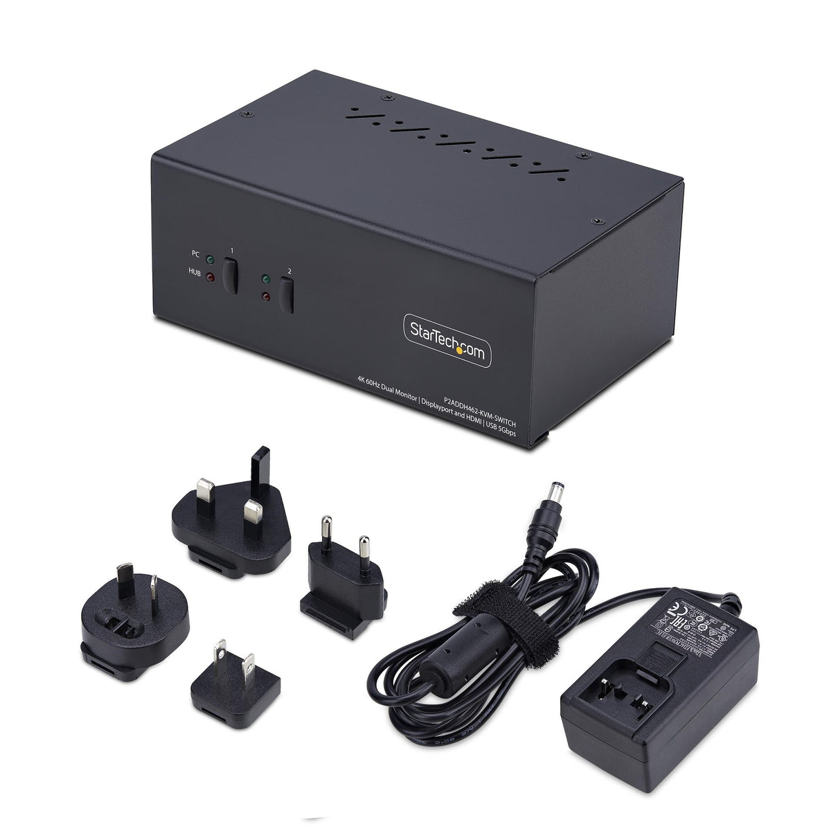 StarTech.com P2ADDH462-KVM-SWITCH interruptor KVM Negro