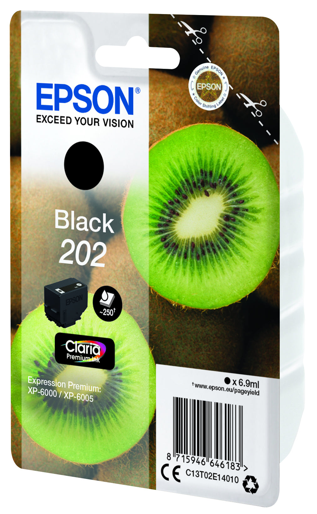 Epson Kiwi 202 cartucho de tinta 1 pieza(s) Original Rendimiento estándar Negro