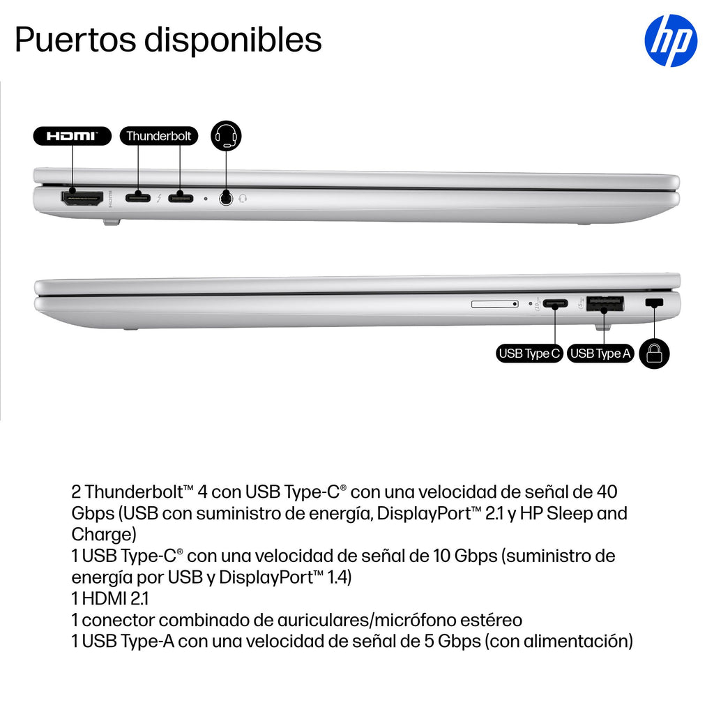 HP EliteBook X G1i Next Gen AI PC Wolf Pro Security Edition Copilot+ PC Intel Core Ultra 5 226V Portátil 35,6 cm (14") WUXGA 16 GB LPDDR5x-SDRAM 512 GB SSD Wi-Fi 7 (802.11be) Windows 11 Pro Plata (6)