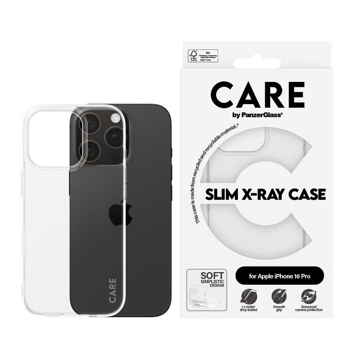 PanzerGlass CARE™ by ® X-Ray Case iPhone 16 Pro funda para teléfono móvil Transparente (2)