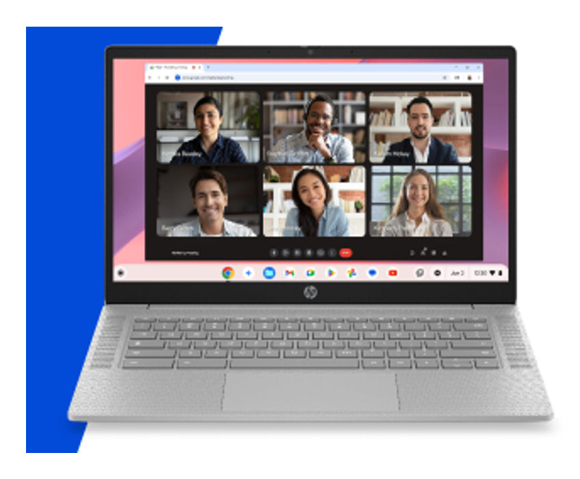 HP 14A-NM0001NAX MTK 540 8GB 128GB CHR MediaTek Kompanio 540 Chromebook 35.6 cm (14") HD LPDDR5-SDRAM UFS Wi-Fi 6 (802.11ax) ChromeOS Silver (8)