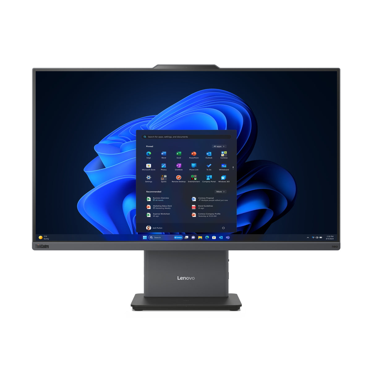 Lenovo ThinkCentre neo 55a 24 Gen 6 AMD Ryzen AI 7 350 60,5 cm (23.8") 1920 x 1080 Pixeles PC todo en uno 16 GB DDR5-SDRAM 512 GB SSD Windows 11 Pro Wi-Fi 6 (802.11ax) Gris (2)