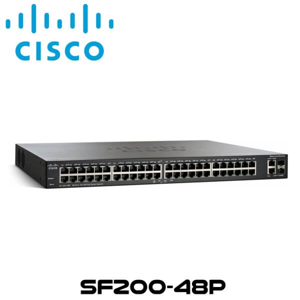 Cisco conmutador inteligente PoE 10/100 de 8 puertos SF200-48P – Reacondicionado