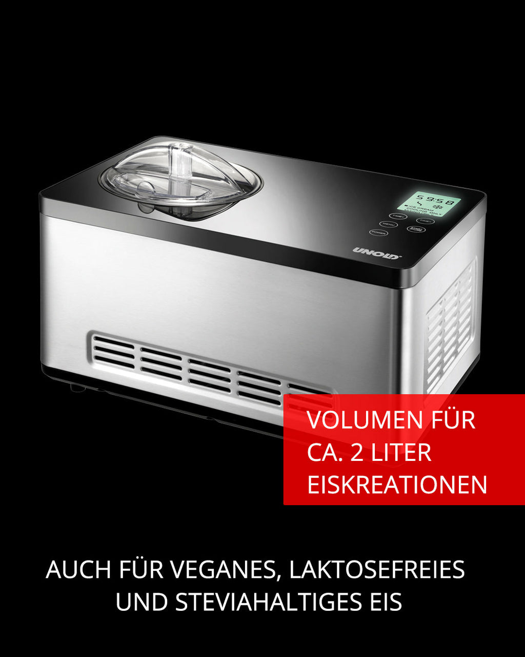 Unold 48845 máquina para helados Compresor de helados 2 L 180 W Negro