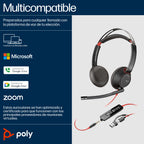 HP Poly Blackwire 5220 Stereo USB-C Headset +3.5mm Plug +USB-C/A Adapter Alámbrico Diadema Business/Everyday USB Tipo C Negro (5)