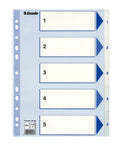 Esselte 100132 lengüeta de índice Separador numérico con pestaña Polipropileno (PP) Azul, Blanco