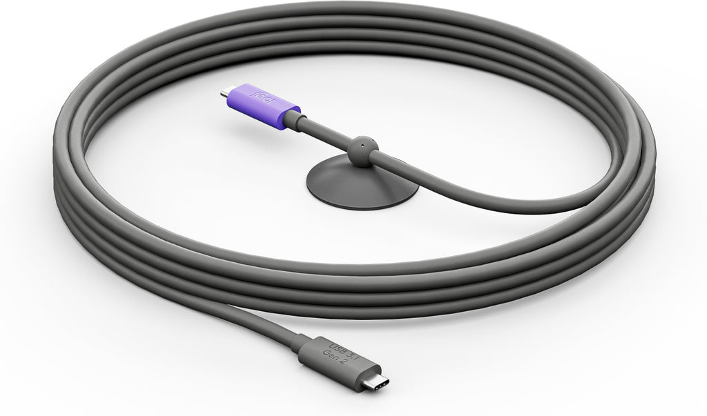 Logitech 952-000195 cable USB USB 3.2 Gen 2 (3.1 Gen 2) 5 m USB C Grafito, Violeta (2)