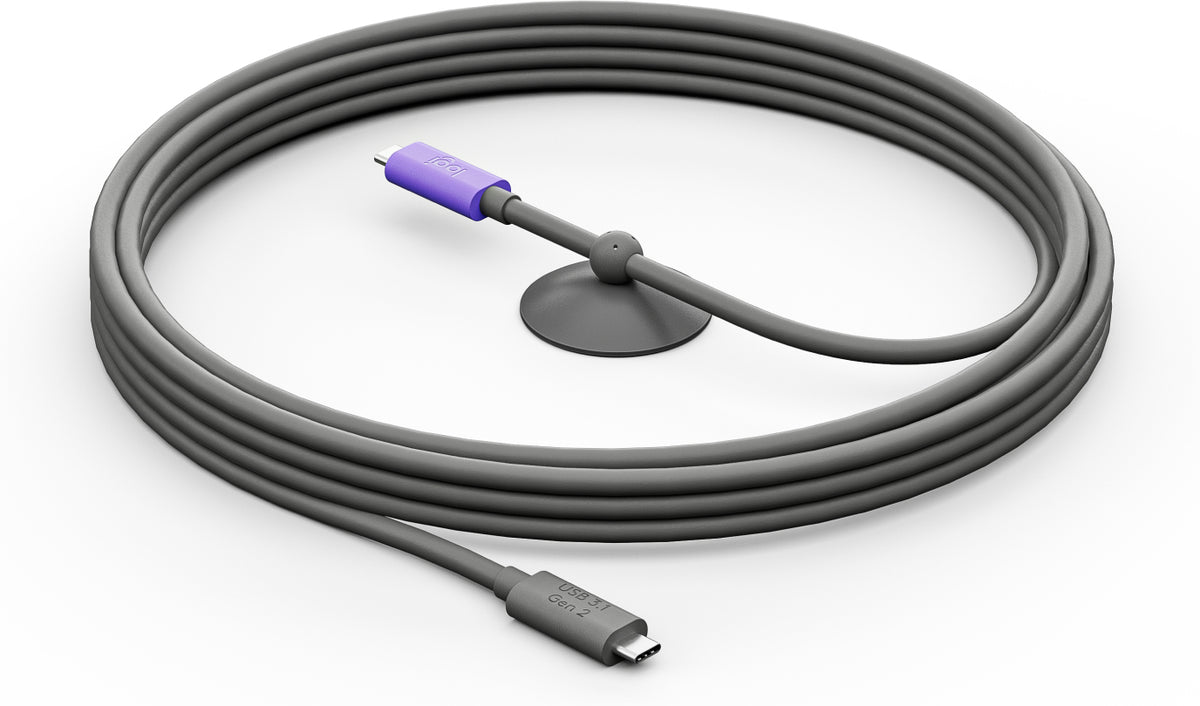Logitech 952-000195 cable USB USB 3.2 Gen 2 (3.1 Gen 2) 5 m USB C Grafito, Violeta (2)