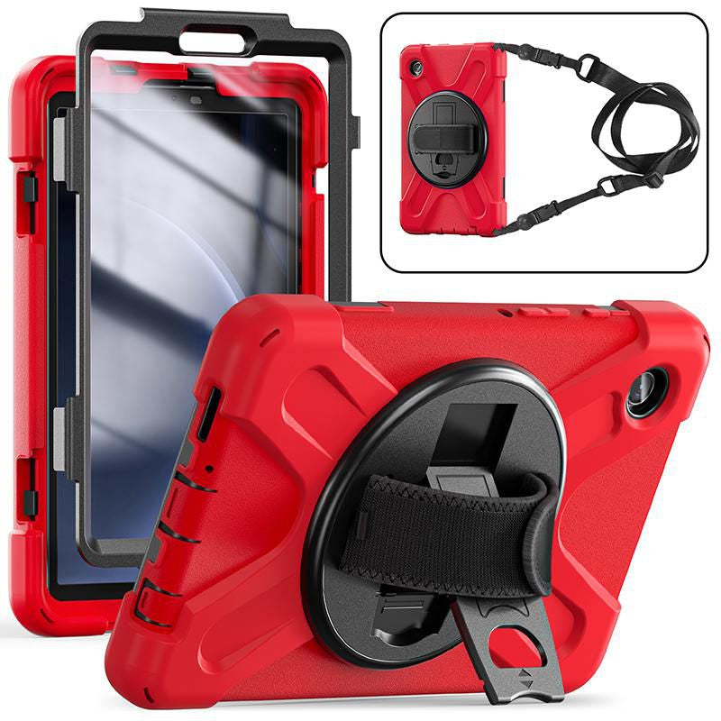 eSTUFF Galaxy Tab A9 CHICAGO Full Body Defender Case with built-in screen protector. Red Rojo (2)