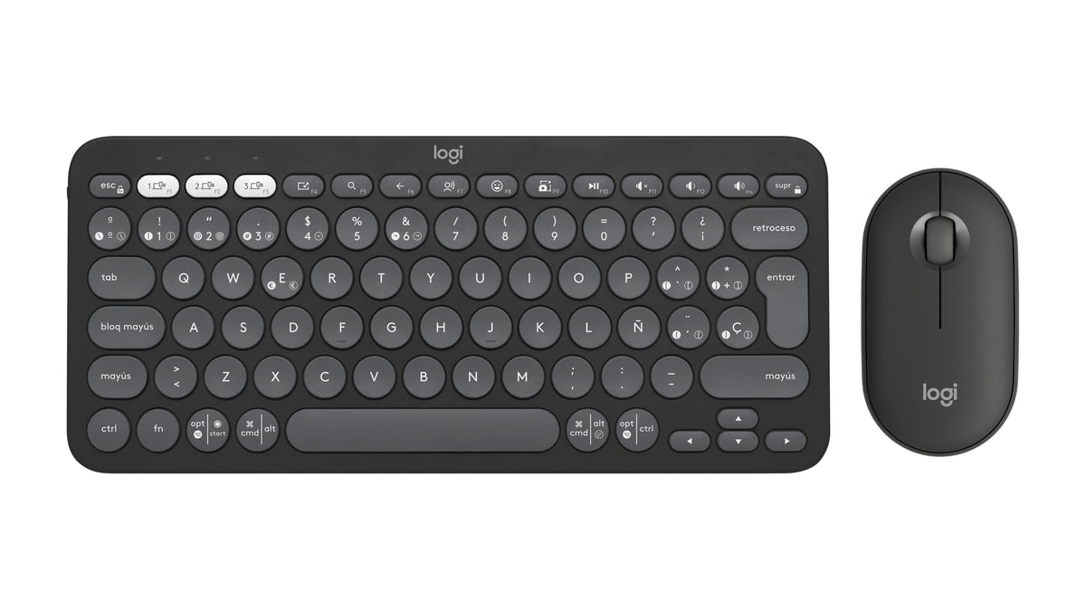 Logitech 920-012227 teclado Ratón incluido Universal RF Wireless + Bluetooth QWERTY Español Grafito (2)