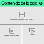 HP 4K USB-C Multiport Hub USB Tipo C 10000 Mbit/s Negro (4)