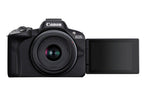 Canon EOS R50, Black + RF-S 18-45mm F4.5-6.3 IS STM Kit MILC 24,2 MP CMOS 6000 x 4000 Pixeles Negro (2)