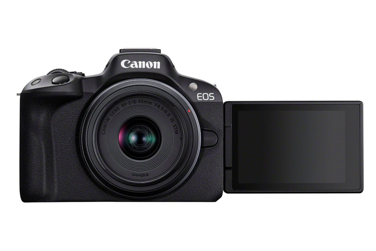 Canon EOS R50, Black + RF-S 18-45mm F4.5-6.3 IS STM Kit MILC 24,2 MP CMOS 6000 x 4000 Pixeles Negro (2)