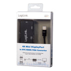 LogiLink CV0110 adaptador de cable de vídeo 0,15 m Mini DisplayPort VGA + HDMI + DVI Negro (4)