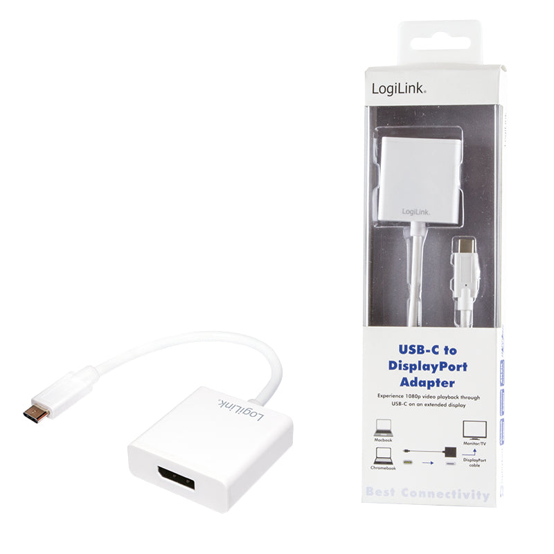 LogiLink 0.14m, USB-C 3.1/DisplayPort Adaptador gráfico USB Blanco (5)