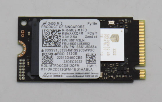 Lenovo 5SS1J53552 unidad de estado sólido 512 GB M.2 PCI Express 4.0 (2)