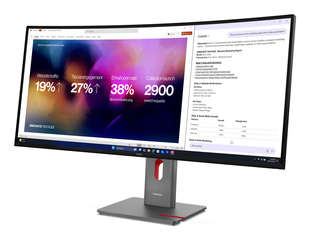 Lenovo ThinkVision P40WD-40 pantalla para PC 100,8 cm (39.7") 5120 x 2160 Pixeles WUHD LED Negro (5)