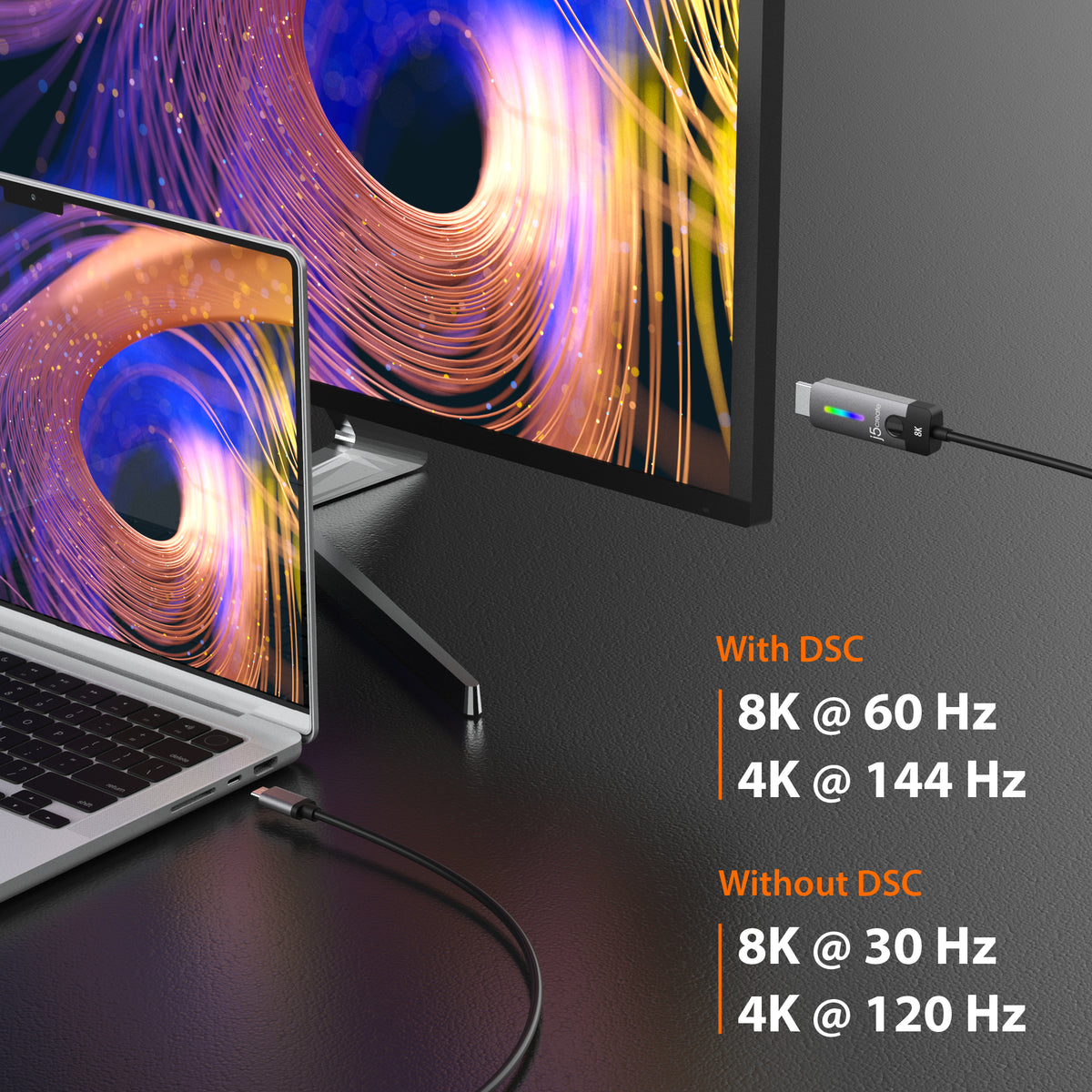 j5create JCC157 1,79 m USB Tipo C Negro, Gris (8)