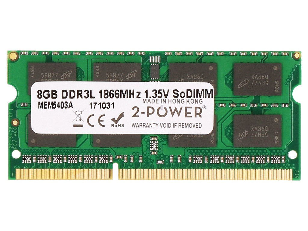 2-Power MEM5403A módulo de memoria 8 GB 1 x 8 GB DDR3L 204-pin SO-DIMM