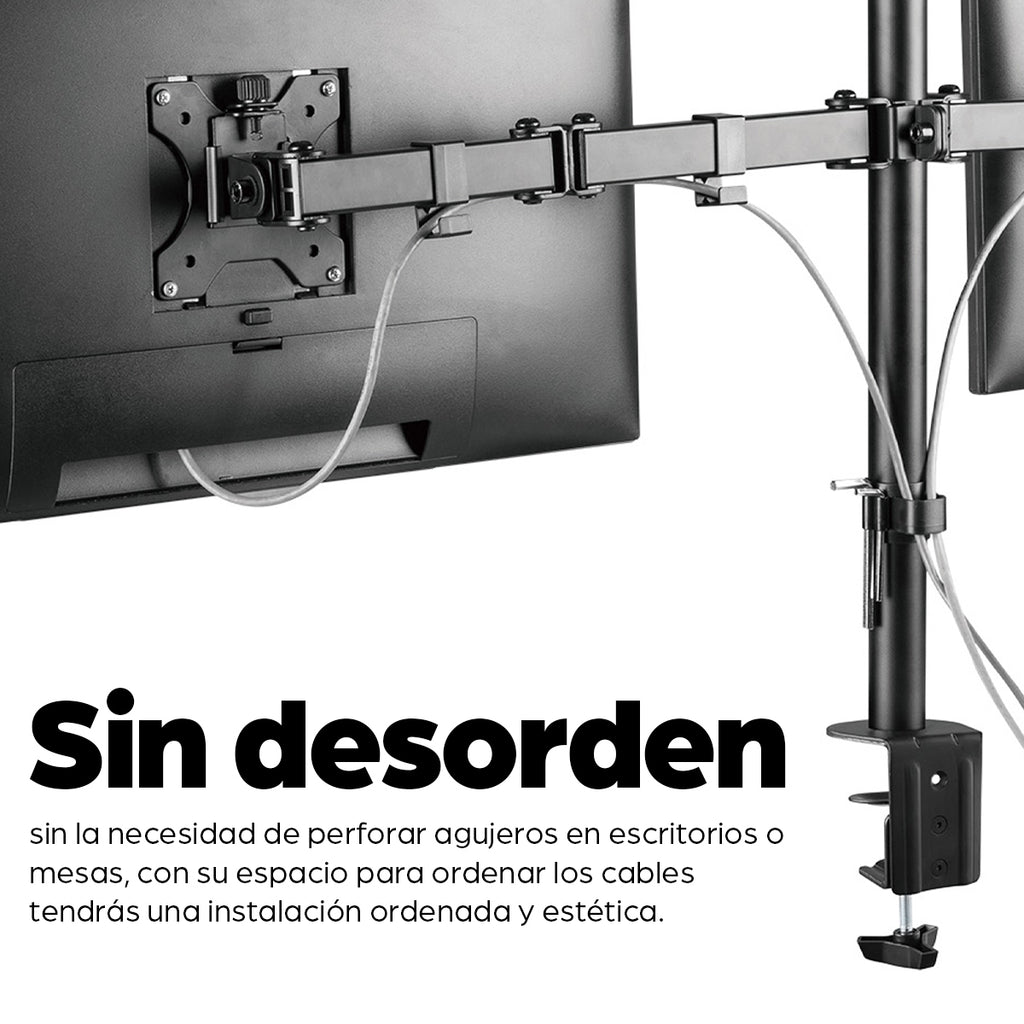 Manhattan 461528 soporte para monitor 32" Escritorio Negro