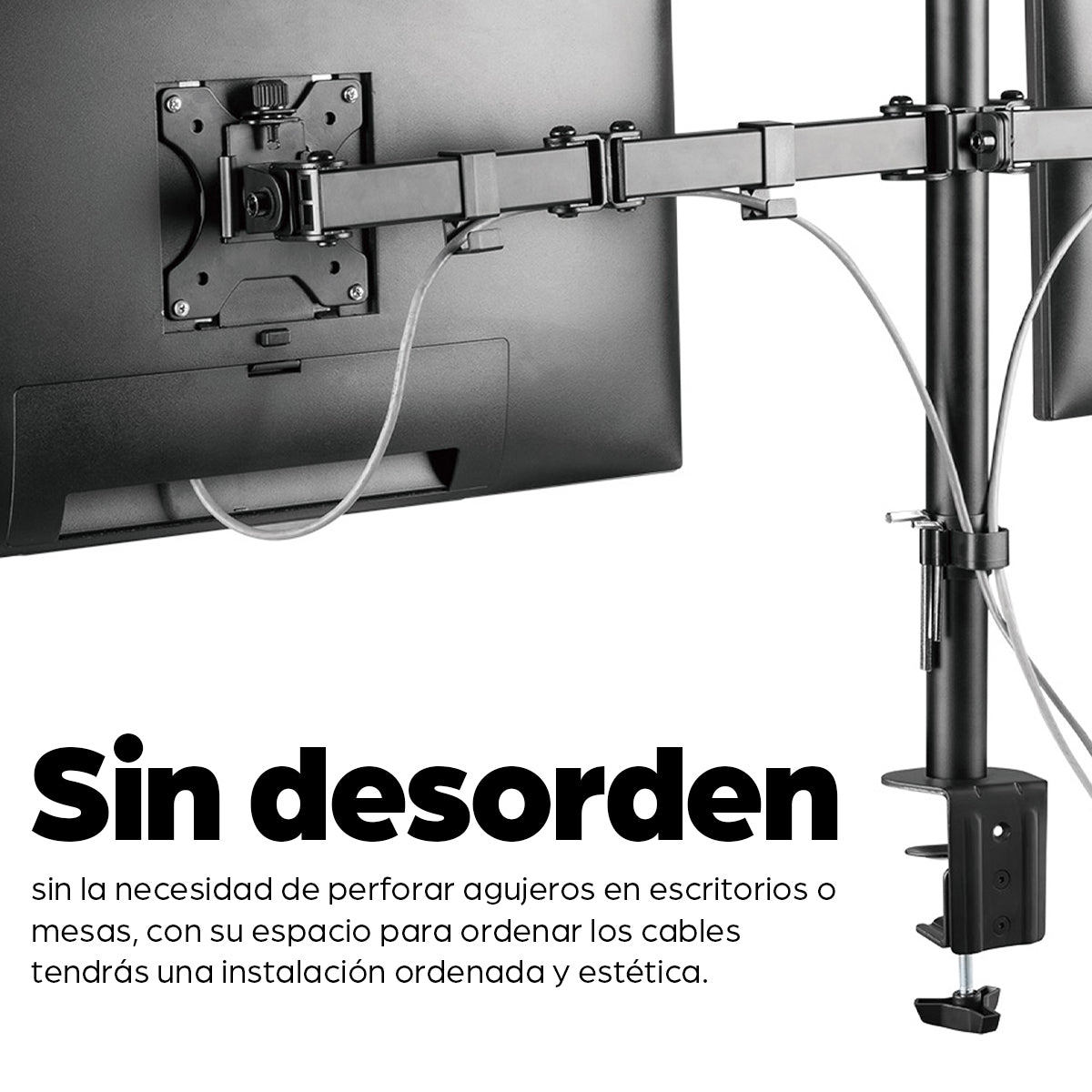 Manhattan 461528 soporte para monitor 32" Escritorio Negro