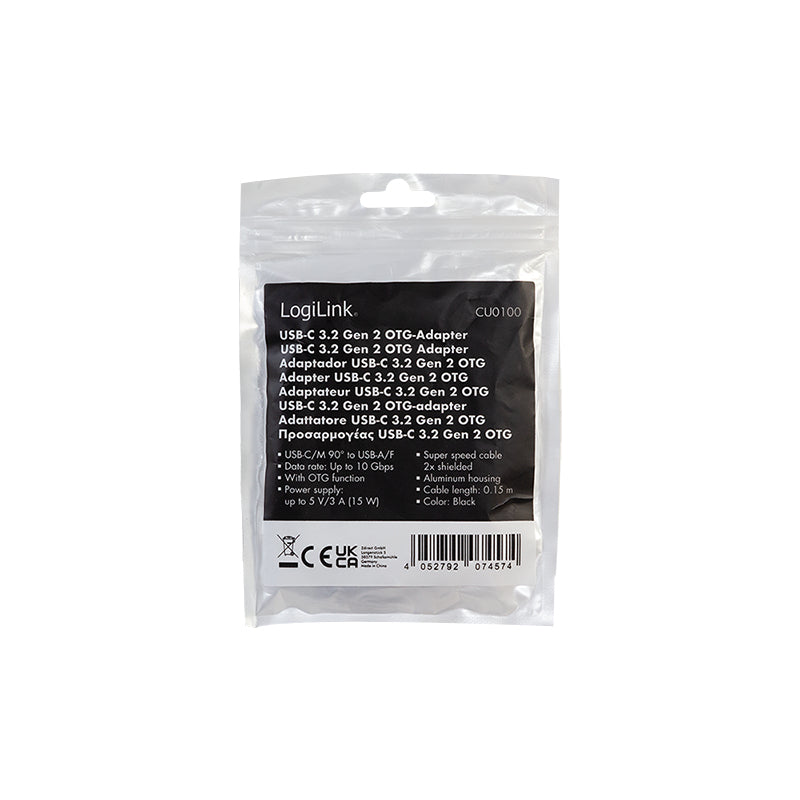 LogiLink CU0100 cambiador de género para cable USB Type-C USB Type-A Negro (4)