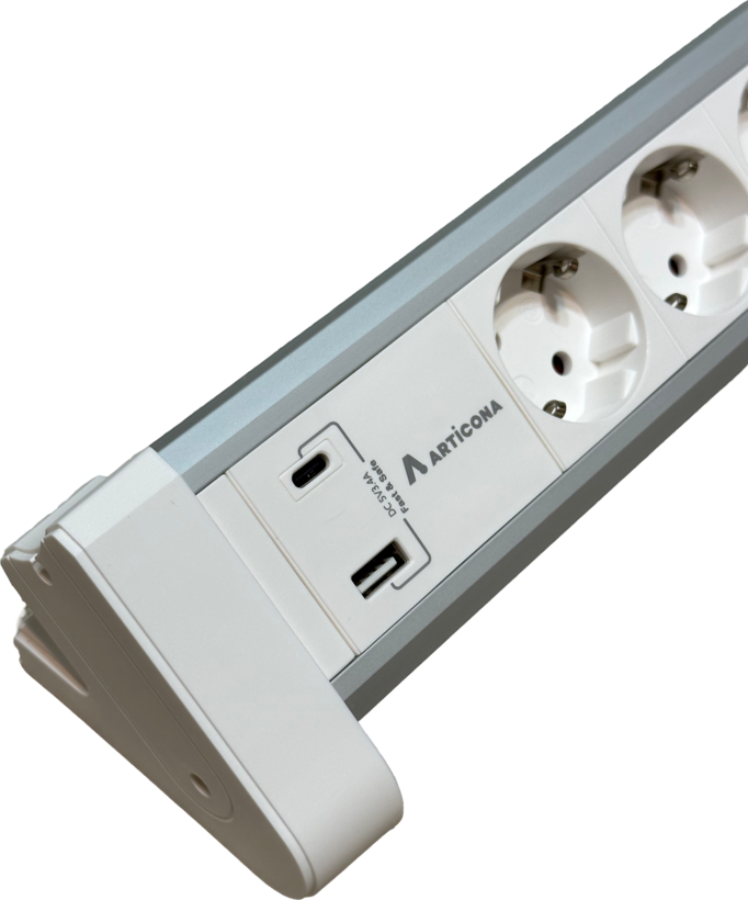 Regleta 6 ranuras + 2x USB A/C 1,4 m (4)