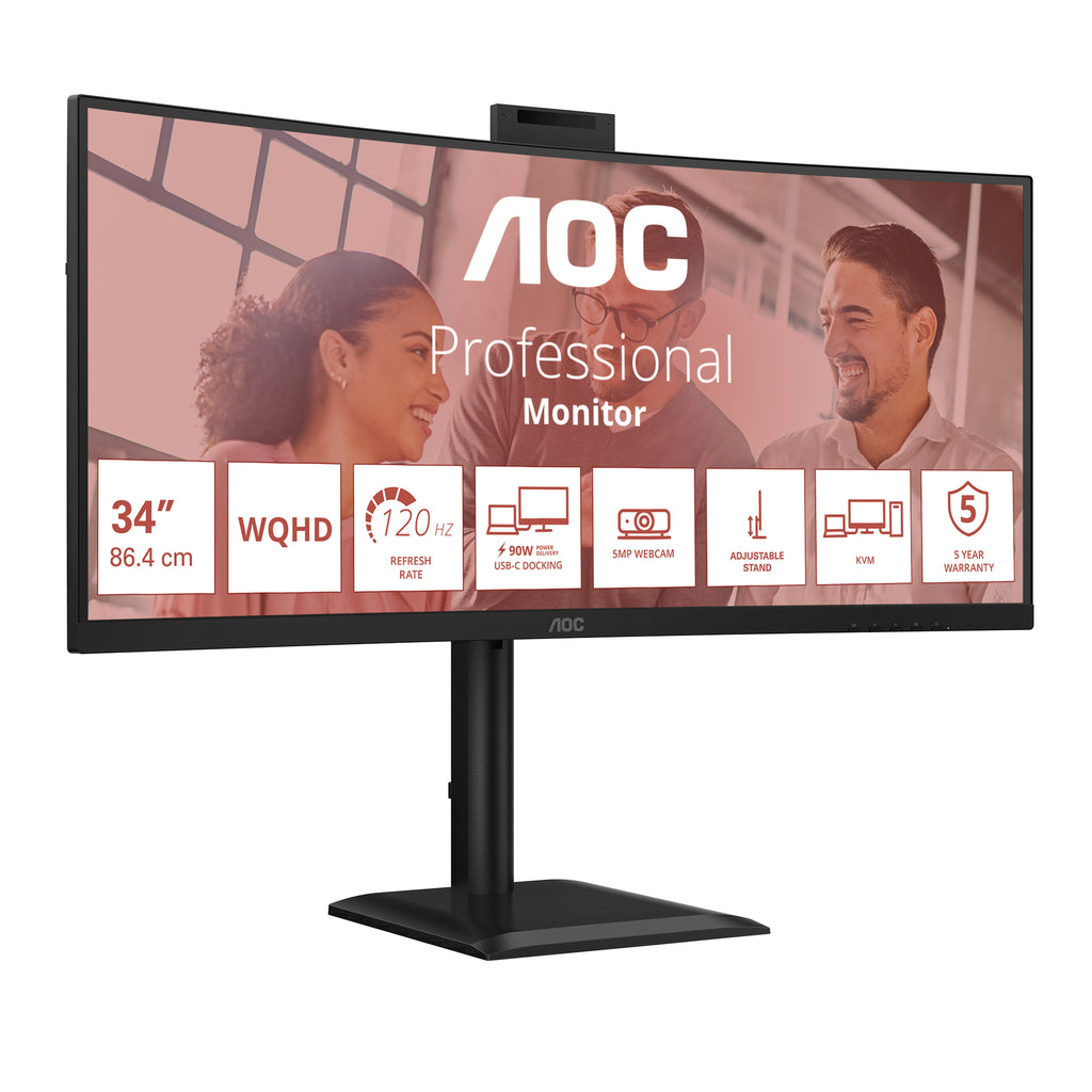 AOC CU34E4CW/75 pantalla para PC 86,4 cm (34") 3440 x 1440 Pixeles Negro (3)