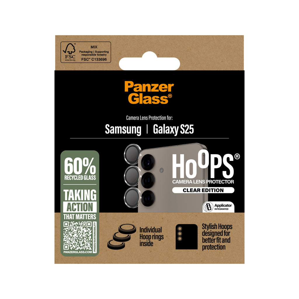 PanzerGlass ® Hoops® Camera Lens Protector Transparent Samsung Galaxy S25 Protector de pantalla 1 pieza(s) (3)