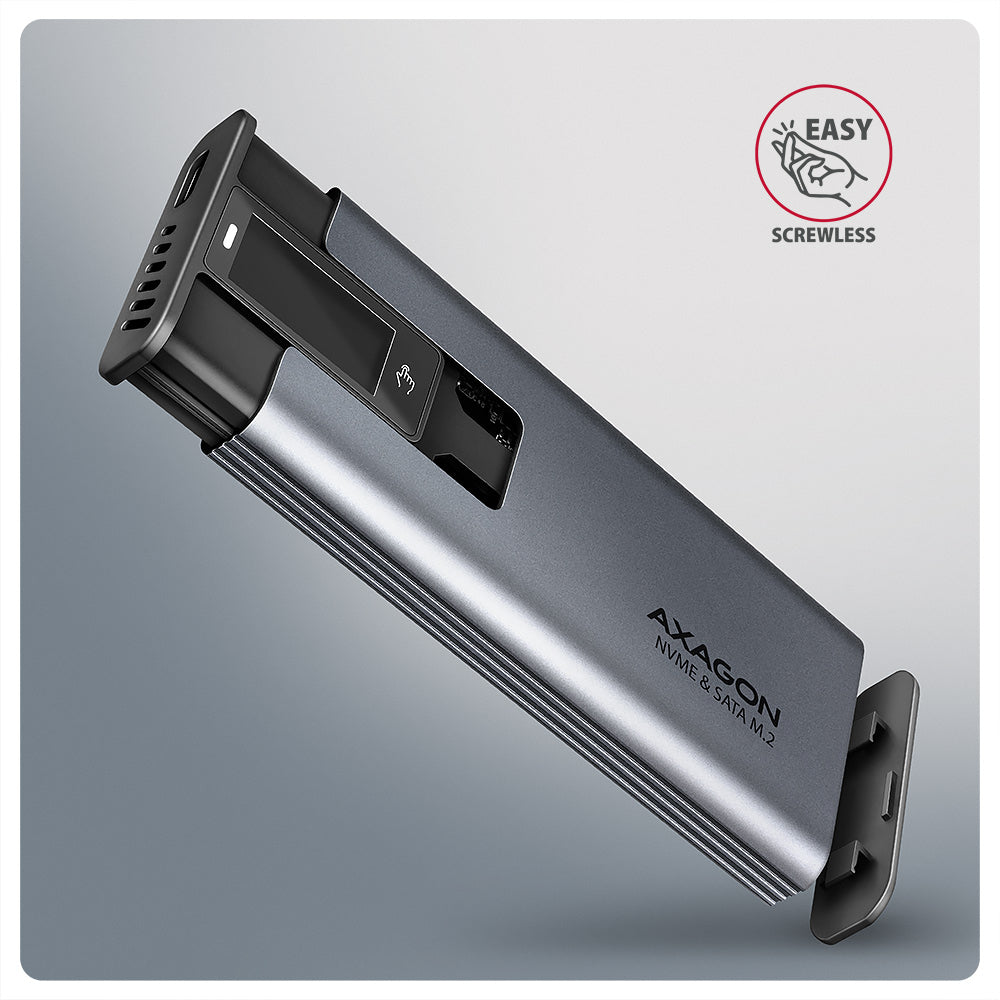 Axagon EEM2-SD2 caja para disco duro externo Caja externa para unidad de estado sólido (SSD) Gris M.2 (6)