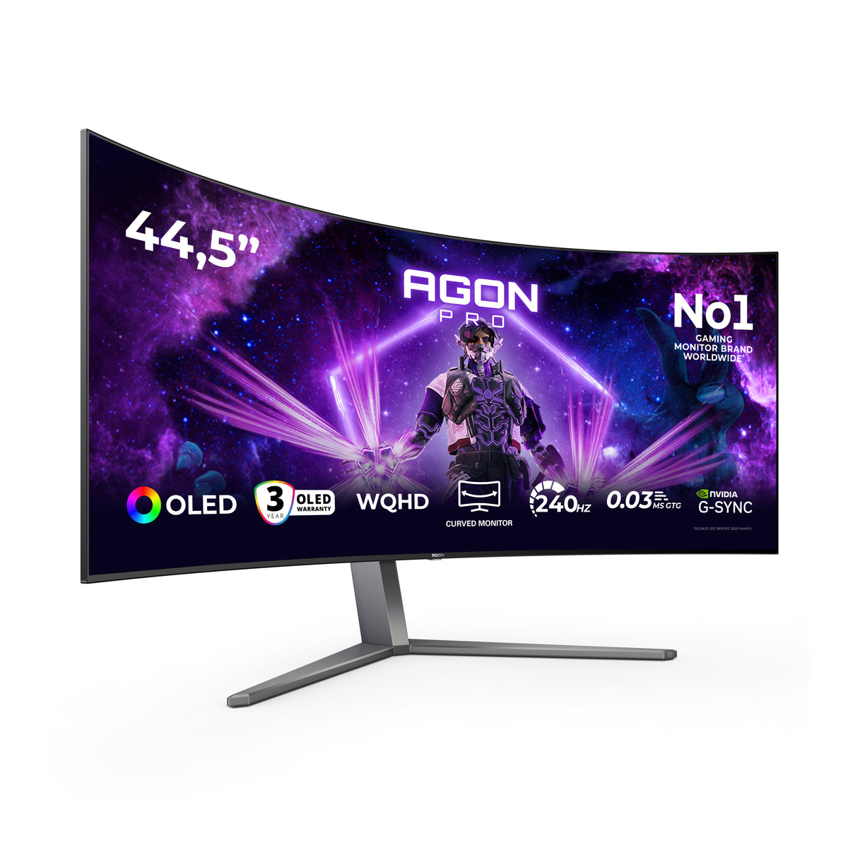 AOC AGON PRO AG456UCZD pantalla para PC 113 cm (44.5") 3440 x 1440 Pixeles Wide Quad HD OLED Negro, Gris (2)