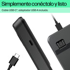 HP 400 Backlit Wired Keyboard teclado Hogar USB QWERTY Inglés Negro (5)
