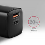 Axagon ACU-PQ20 wall charger QC3.0/AFC/FCP+ PD type-C 20 W - schwarz - USB Typ C Teléfono móvil, Smartphone, Reloj inteligente, Tableta, Universal Negro Corriente alterna Carga rápida Interior (2)