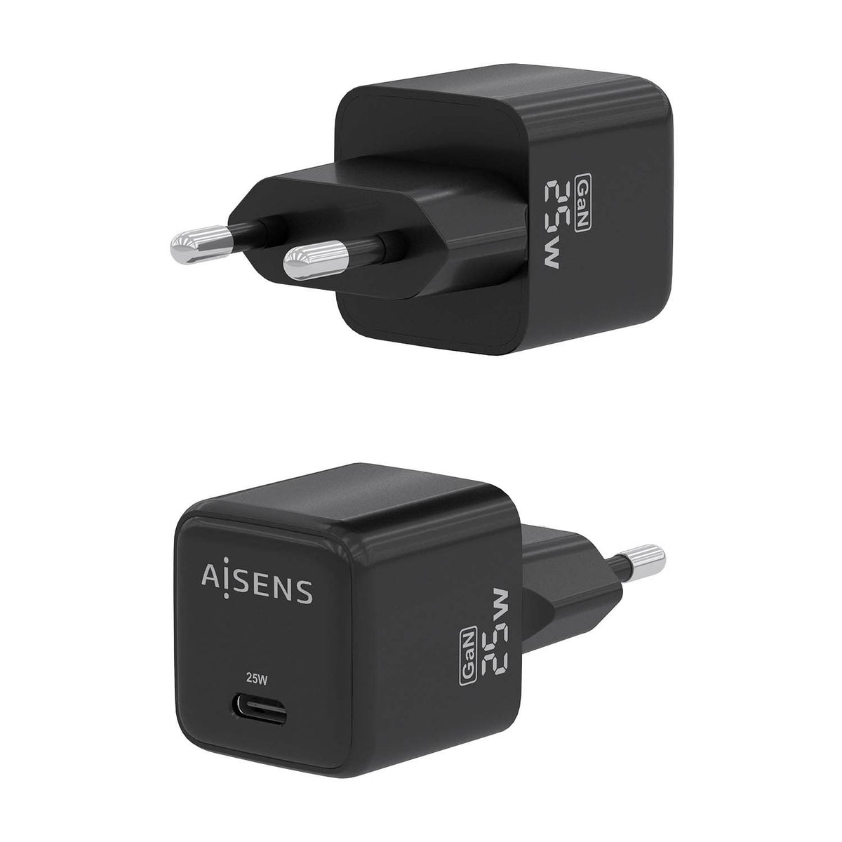 AISENS ASCH-25W1P013-BK cargador de dispositivo móvil Universal Corriente alterna Carga rápida Interior (4)
