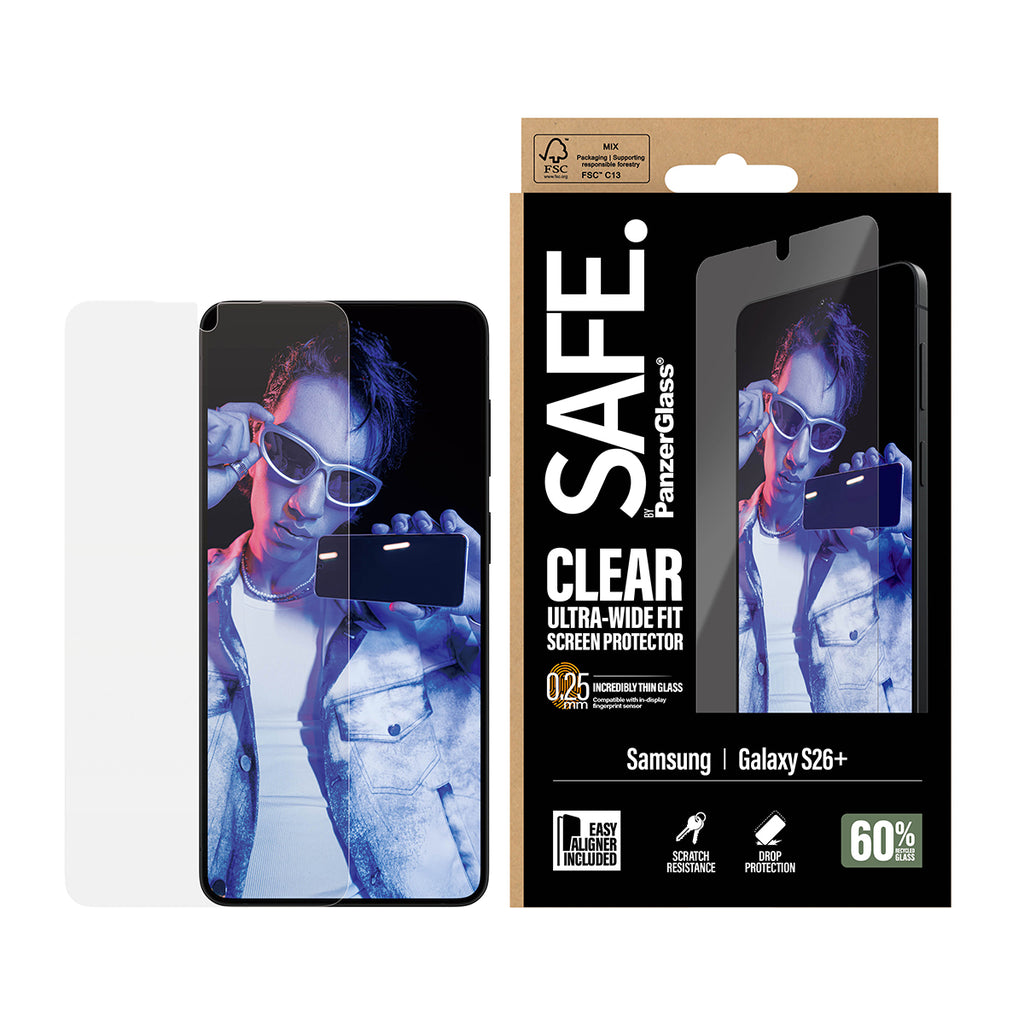 PanzerGlass SAFE. by ® Screen Protector Samsung Galaxy S26+ | Ultra-Wide Fit w. EasyAligner Protector de pantalla 1 pieza(s) (2)