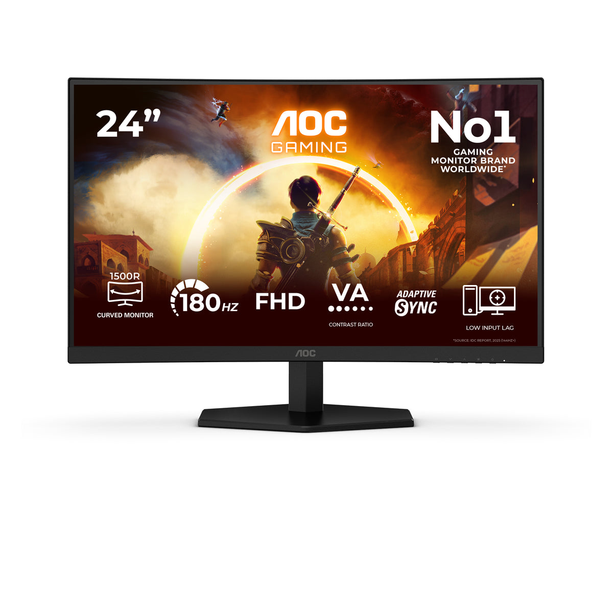 AOC G4 23.6" VA FHD 180Hz pantalla para PC 59,9 cm (23.6") 1920 x 1080 Pixeles Full HD LCD Negro, Rojo (3)