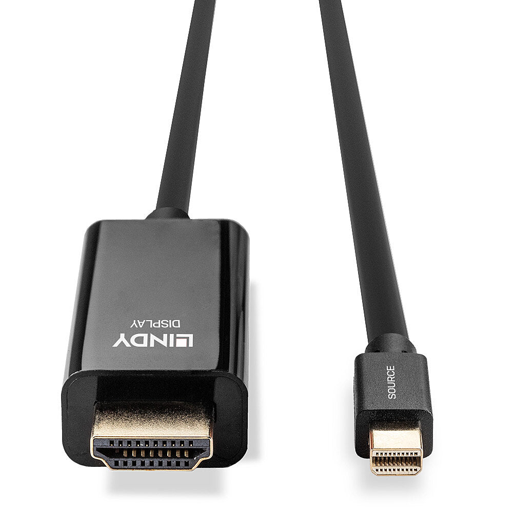Lindy 36926 adaptador de cable de vídeo 1 m HDMI tipo A (Estándar) Mini DisplayPort Negro (5)