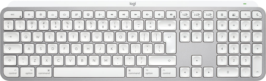Logitech Master MX Keys S for Mac teclado Oficina RF Wireless + Bluetooth QWERTY Internacional de EE.UU. Aluminio, Blanco (2)